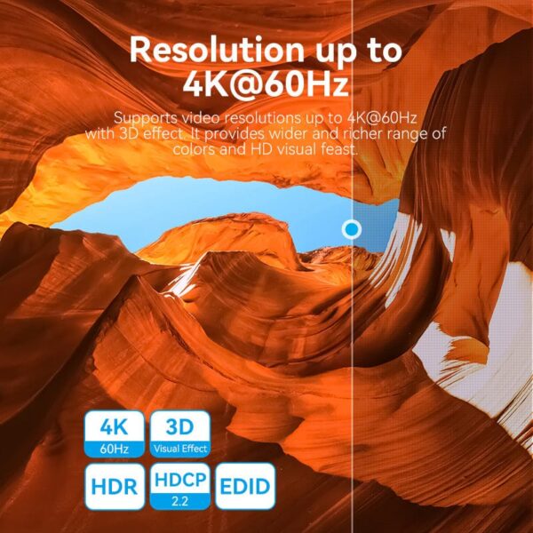 VENTION AKOB0 HDMI 2 In 1 Out 4K@60Hz Bi-Directional HDMI Switcher - Image 10