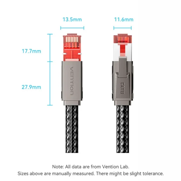 VENTION CAT 8 Gaming Ethernet Cable 40Gbps 2000MHz High-Speed SFTP Cotton Braided Patch Cord - Image 13