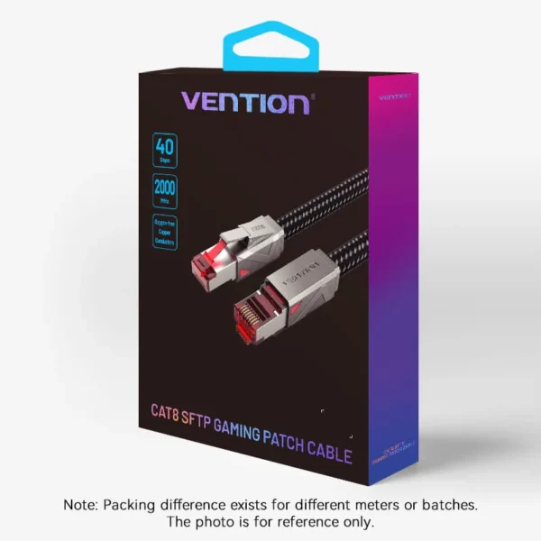 VENTION CAT 8 Gaming Ethernet Cable 40Gbps 2000MHz High-Speed SFTP Cotton Braided Patch Cord - Image 14