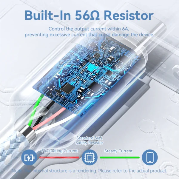 VENTION USB 2.0 A to C Cable 100W PD 6A Fast Charging Cable for iPhone 16/15 Series - Image 6
