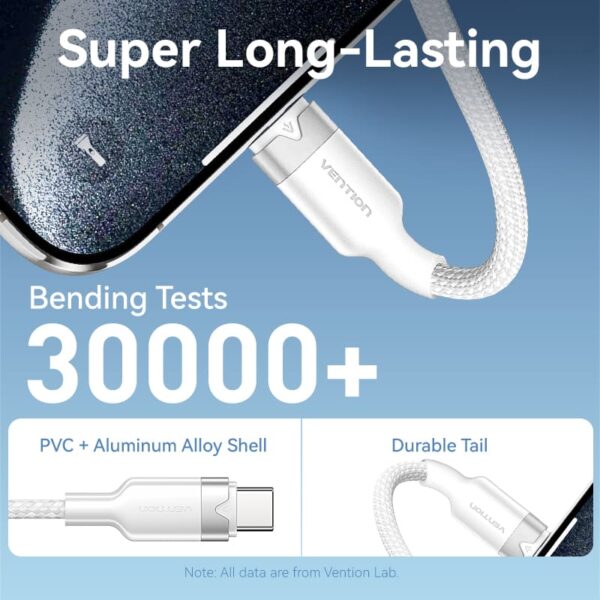 VENTION USB 2.0 A to C Cable 100W PD 6A Fast Charging Cable for iPhone 16/15 Series - Image 9