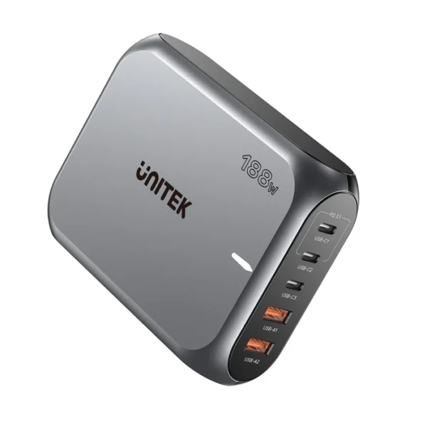 UNITEK 188W PD3.1 Desktop GaN Charging Station 5-Port Laptop & Phone Charger - Image 11
