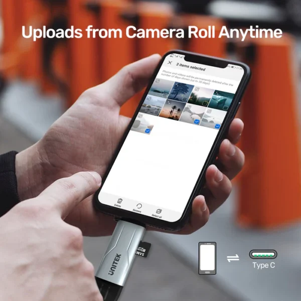 UNITEK 2-in-1 USB-C & USB-A SD 3.0 Card Reader Dual-Slot for SD/TF Cards Compatible with Windows/Mac/Android - Image 5