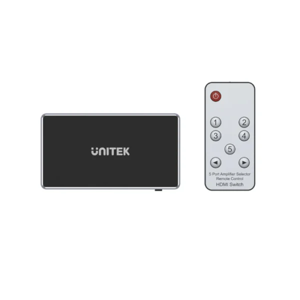 UNITEK 4K HDMI Switch 5 In 1 Out with IR Remote, Supports 4K@30Hz, HDR, 3D, Dolby - Image 3