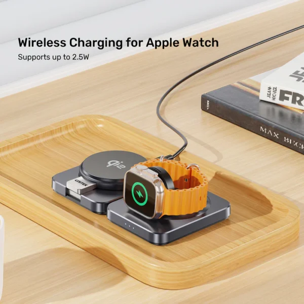 UNITEK Qi2 Foldable 3-in-1 Charging Station 15W MagSafe Wireless Charger - Image 3