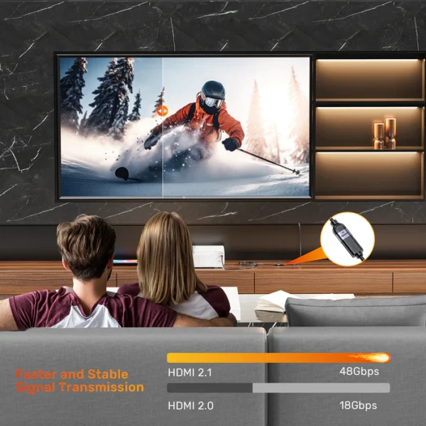 UNITEK Ultra Stream 8K HDMI Extension Cable (2 Meter) 8K@60Hz, 4K@120Hz - Image 7