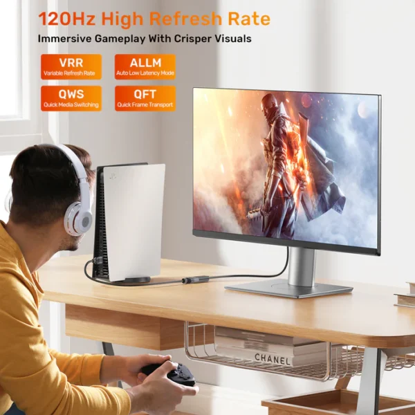 UNITEK Ultra Stream 8K HDMI Extension Cable (2 Meter) 8K@60Hz, 4K@120Hz - Image 6