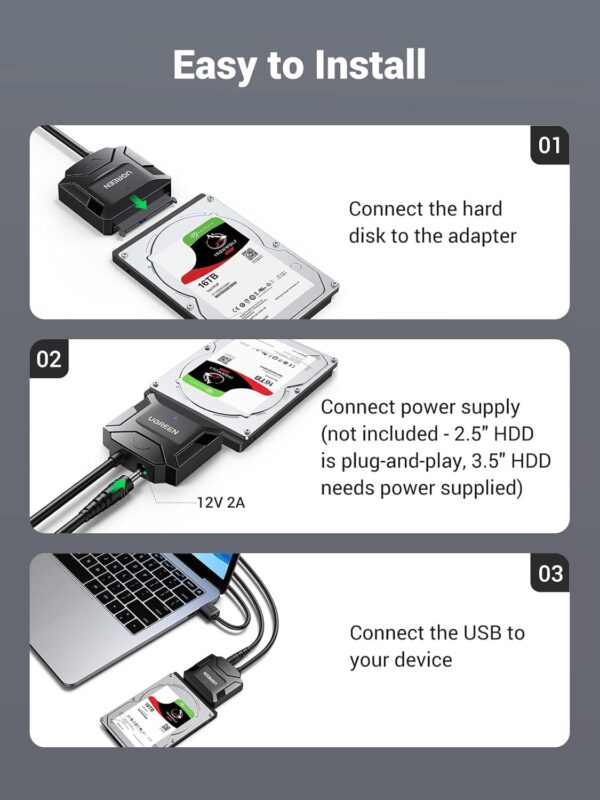 UGREEN 20231 SATA to USB 3.0 Adapter Cable 5Gbps UASP - Image 7