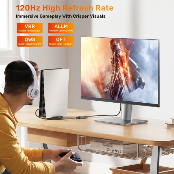 UNITEK Ultra Stream 8K HDMI Extension Cable (1 Meter) 8K@60Hz, 4K@120Hz - Image 6