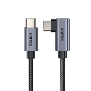 UNITEK C14123BK-0.5M 90 Degree USB-C to C 100W Fast Charging Cable
