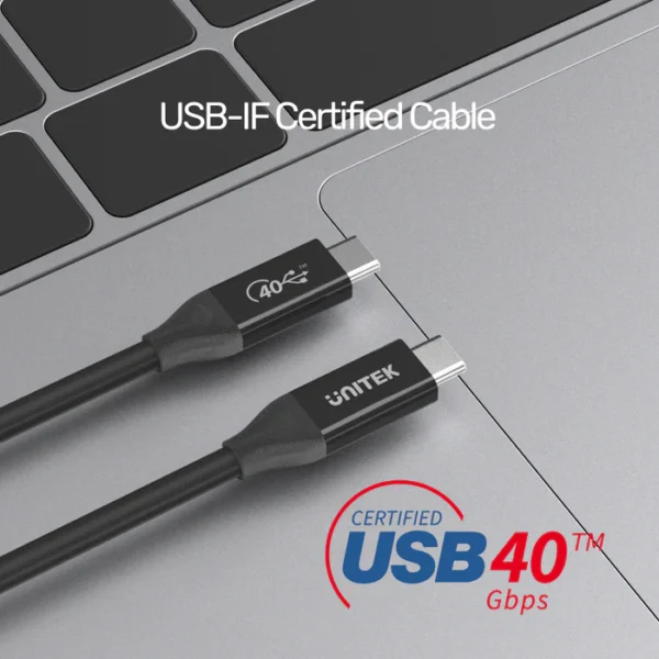 UNITEK USB 4 (USB-IF Certified) 100W PD Fast Charging Cable with 8K@60Hz and 40Gbps - Image 2