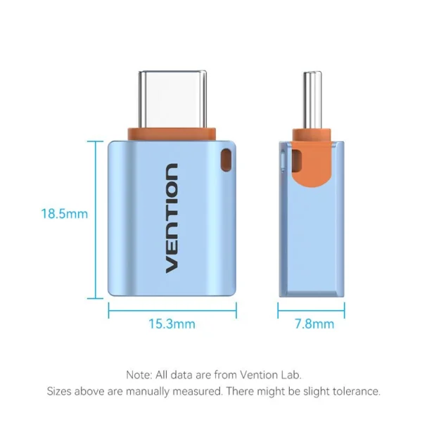 VENTION CUBH0 USB C 3.1 Male to USB 3.0 Female OTG Adapter (10Gbps, Aluminum Alloy with Lanyard) - Image 9