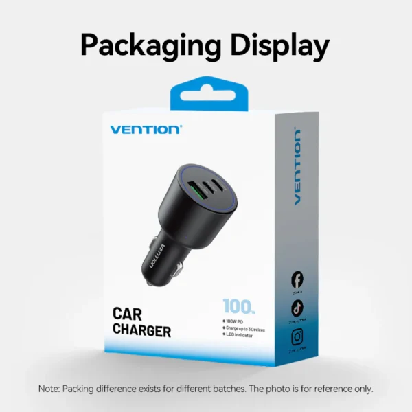 VENTION FFQB0 100W USB C Car Charger Smart Trickle Charging - Image 17