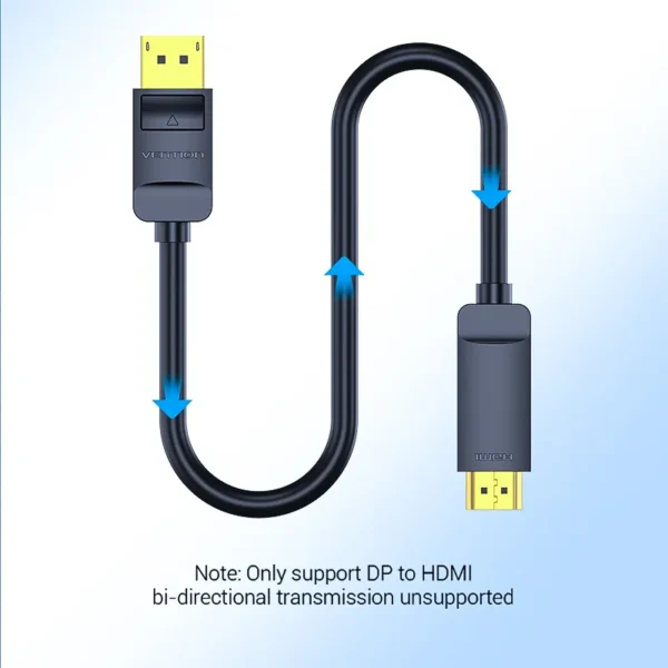 VENTION HAG DisplayPort to HDMI Cable (4K@30Hz) Gold-Plated Connectors - Image 2