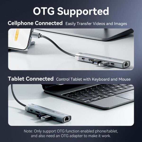 VENTION TGNHB 6-in-1 USB-C 3.2 Gen1 Docking Station (4K@60Hz, 100W PD, Gigabit Ethernet) - Image 13