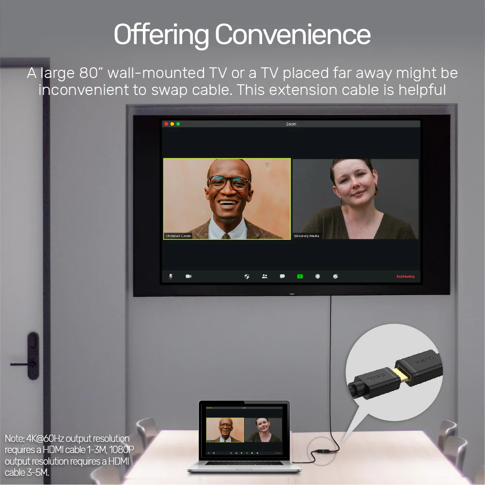 UNITEK 4K HDMI Extension Cable (3 Meter) Ultra HD 4K@60Hz Gold-Plated Connector - Image 2