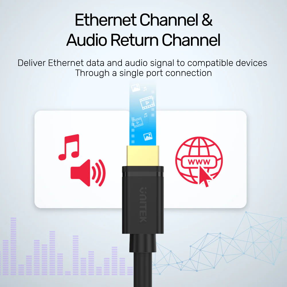 UNITEK 4K HDMI Extension Cable (3 Meter) Ultra HD 4K@60Hz Gold-Plated Connector - Image 5