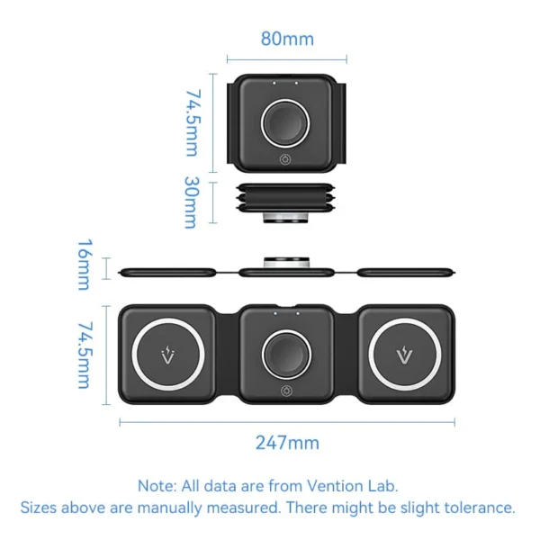 VENTION 3-in-1 15W Wireless Charging Pad with MagSafe and LED Night Light - Image 13