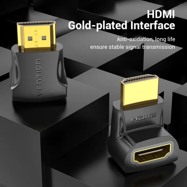 VENTION 4K@60Hz HDMI 270 Degree Male to Female Adapter Black – Gold-Plated Connector - Image 9