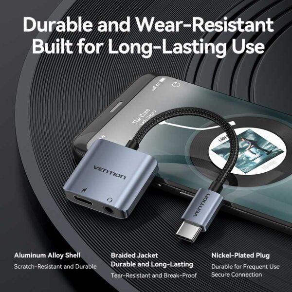 VENTION USB-C to Aux 3.5mm Hi-Fi Audio DAC Chip for PUBG Mobile / Free Fire, 60W PD Charging for iPhone 16/15 Pro Max, Galaxy S25/24 Ultra - Image 11