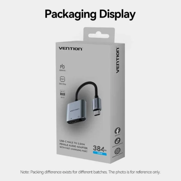 VENTION USB-C to Aux 3.5mm Hi-Fi Audio DAC Chip for PUBG Mobile / Free Fire, 60W PD Charging for iPhone 16/15 Pro Max, Galaxy S25/24 Ultra - Image 14