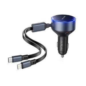 VENTION FFOB0 30W Car Charger with Built-In Cable