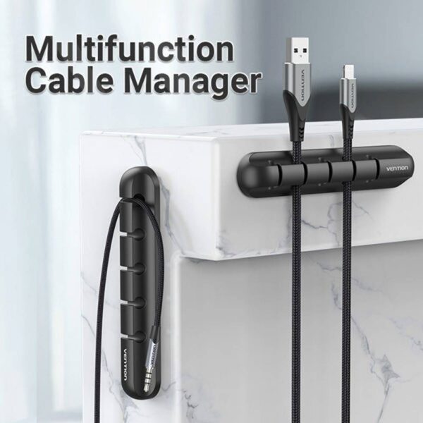 VENTION Silicone Cable Organizer (7-Slot) Multi-Function Cord Winder - Image 2