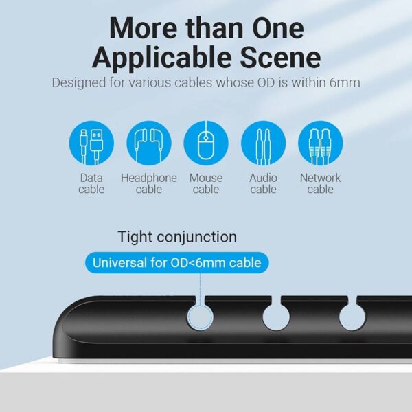 VENTION Silicone Cable Organizer (7-Slot) Multi-Function Cord Winder - Image 4