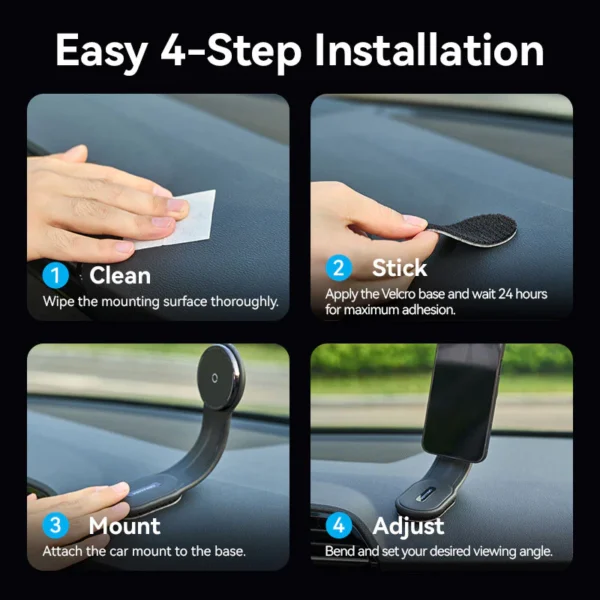 VENTION Wireless 15W Max Car Mount Charger Magnetic Phone Holder - Image 4