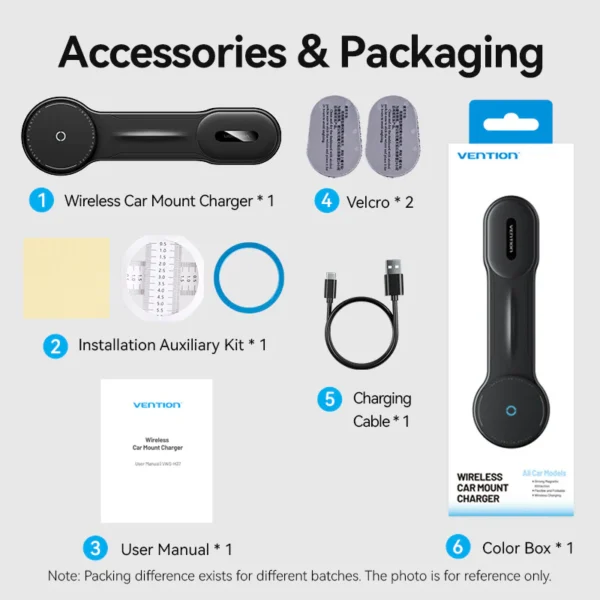 VENTION Wireless 15W Max Car Mount Charger Magnetic Phone Holder - Image 15
