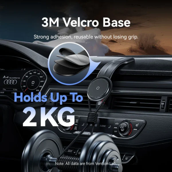 VENTION Wireless 15W Max Car Mount Charger Magnetic Phone Holder - Image 12