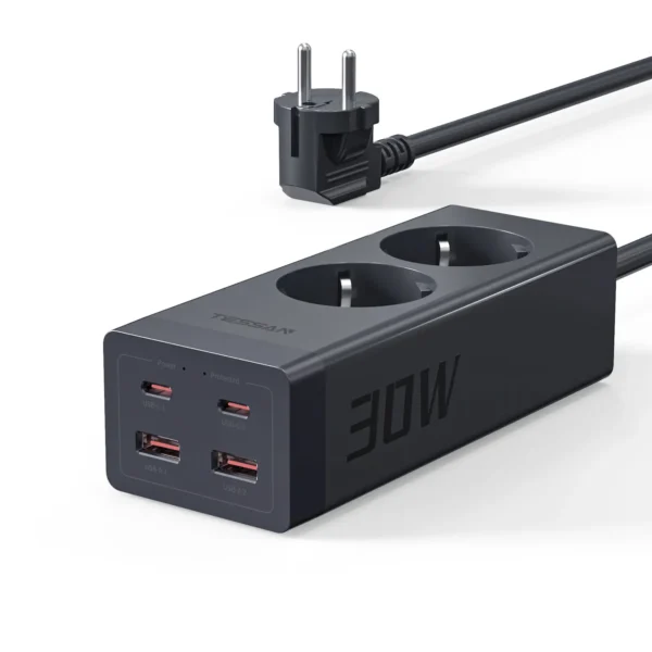 TESSAN TS-FS01DE00 6-in-1 Power Strip with 2 AC Outlets