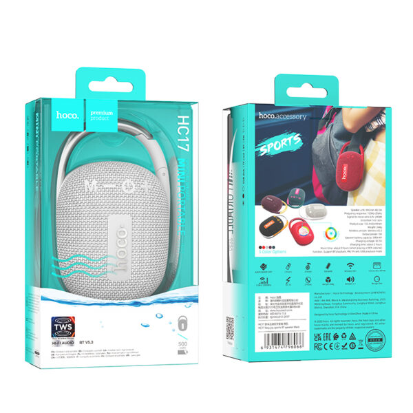 HOCO HC17 Wireless Bluetooth 5.3 Portable Mini Sports Speaker with Bluetooth, TF Card, USB Drive, AUX, FM Radio - Image 7