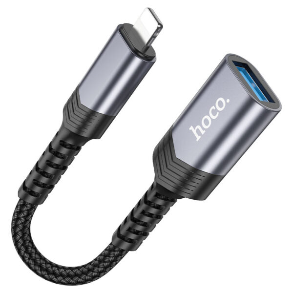 HOCO UA24 Lightning Male to USB A Female OTG Adapter & Charging Cable for iPhone iPad - Image 5