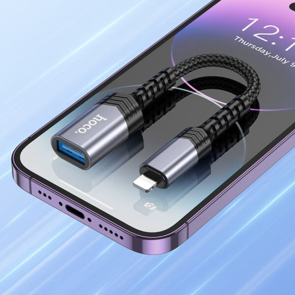 HOCO UA24 Lightning Male to USB A Female OTG Adapter & Charging Cable for iPhone iPad - Image 7