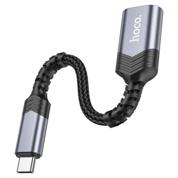 HOCO UA24 USB-C Male to USB-A Female OTG Adapter (USB 3.0 5Gbps, 4A Charging, Aluminum Alloy) - Image 2