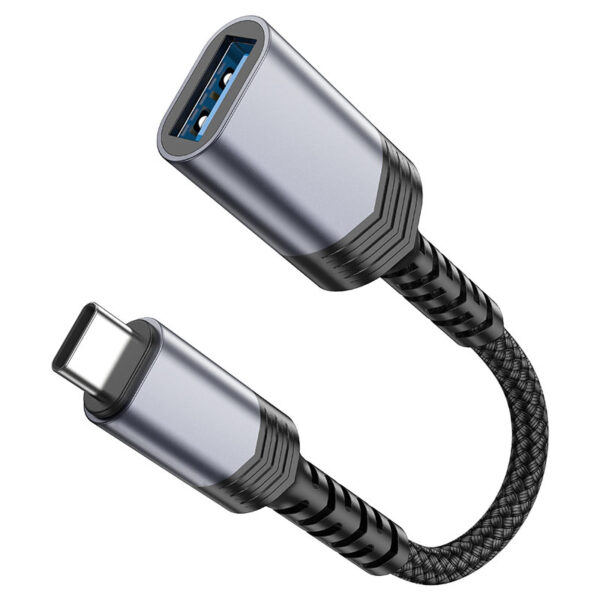 HOCO UA24 USB-C Male to USB-A Female OTG Adapter (USB 3.0 5Gbps, 4A Charging, Aluminum Alloy) - Image 3