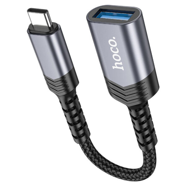 HOCO UA24 USB-C Male to USB-A Female OTG Adapter (USB 3.0 5Gbps, 4A Charging, Aluminum Alloy) - Image 4