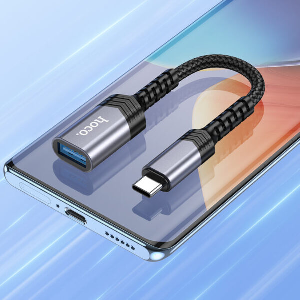 HOCO UA24 USB-C Male to USB-A Female OTG Adapter (USB 3.0 5Gbps, 4A Charging, Aluminum Alloy) - Image 7