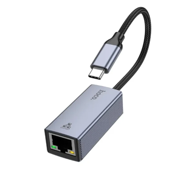 HOCO UA37 USB-C to RJ45 Gigabit Ethernet Adapter 1000Mbps Portable LAN Adapter (Gray) - Image 5