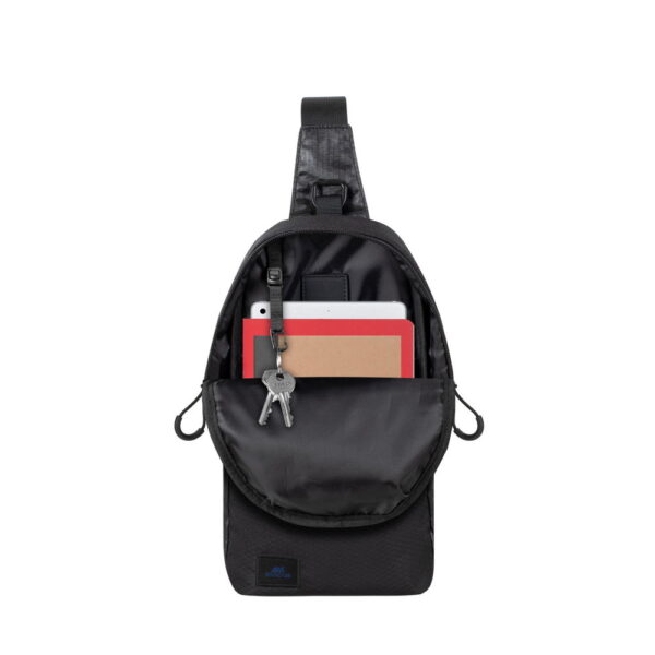 RIVACASE 5312 Black Sling Bag 10.1" Compact & Water-Resistant Mobile Device Carrier - Image 4