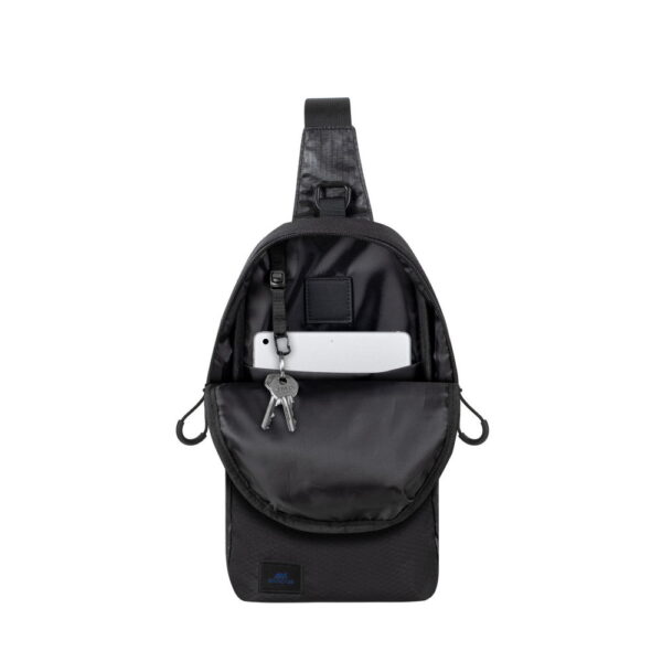 RIVACASE 5312 Black Sling Bag 10.1" Compact & Water-Resistant Mobile Device Carrier - Image 6