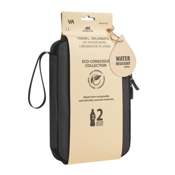 RIVACASE 5633 Black Suzuka ECO Travel Organizer Sustainable Compact Organizer - Image 8