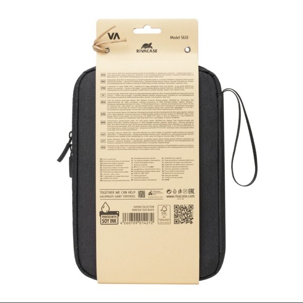 RIVACASE 5633 Black Suzuka ECO Travel Organizer Sustainable Compact Organizer - Image 9