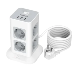 TESSAN 11-in-1 Power Strip Tower with 8 AC Outlets
