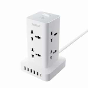 TESSAN TS-TPS01AL30 14-in-1 Universal Power Strip Tower