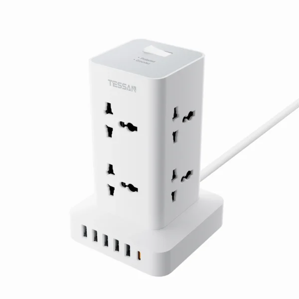 TESSAN TS-TPS01AL30 14-in-1 Universal Power Strip Tower