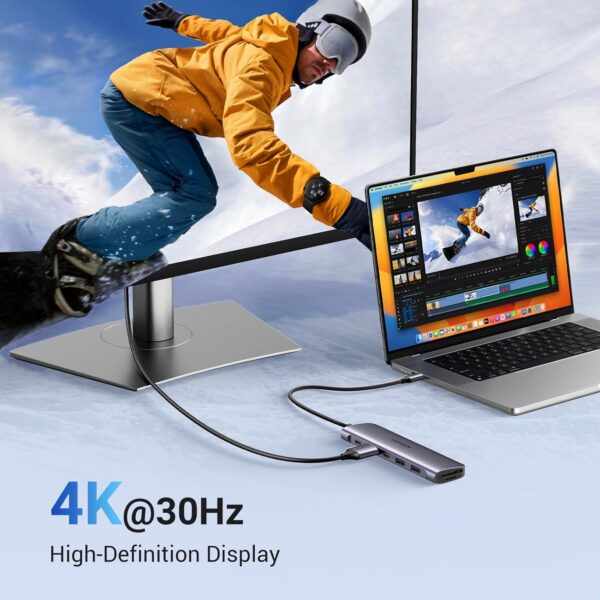 UGREEN 15214 Revodok 1071 USB-C Hub 7-in-1 Dock with 4K HDMI, 100W PD - Image 4