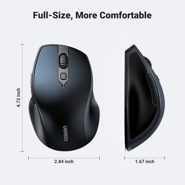 UGREEN 15807 Wireless Bluetooth 5.0 Mouse (Blue) Ergonomic 2.4G Cordless With USB Receiver - Image 8