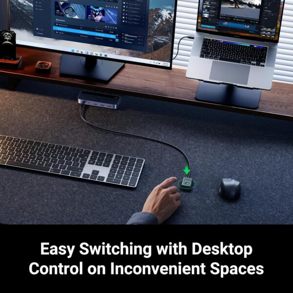 UGREEN 25098 USB-C Switch Selector 2-in-4-Out USB 3.0 Hub for Keyboard, Mouse, Webcam Sharing Between 2 PCs - Image 7